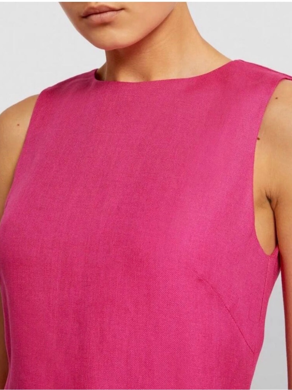 Bondi Born Martinique Linen Mini Dress Fuchsia Pink Wrap XS - Picture 4 of 16